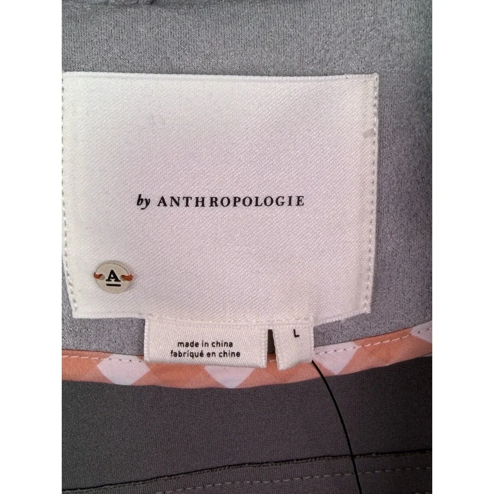 Anthropologie Womens‎ L Gray Faux Suede Moto Jacket Open Front NWT $150